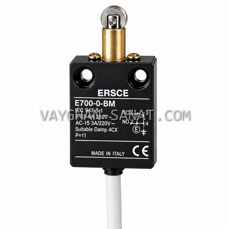 لیمیت سوئیچ قرقره فشاری ارش ERSCE ایتالیا کابل دار E700-0-BM