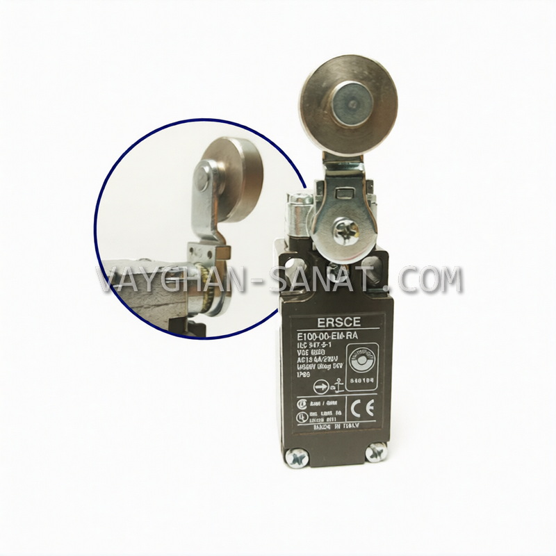 لیمیت سوئیچ دو طرفه قرقره بدنه فلزی ارش ERSCE ایتالیا کد E100-00-EMRA