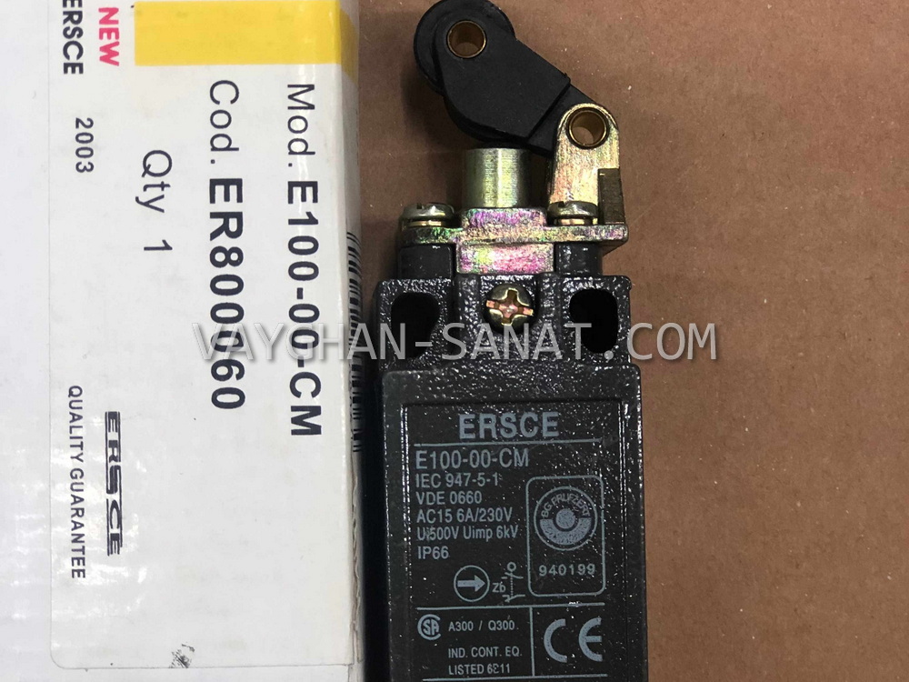 لیمیت سوئیچ فشاری یکطرفه بدنه فلزی ارش ERSCE کد E100-00-CM