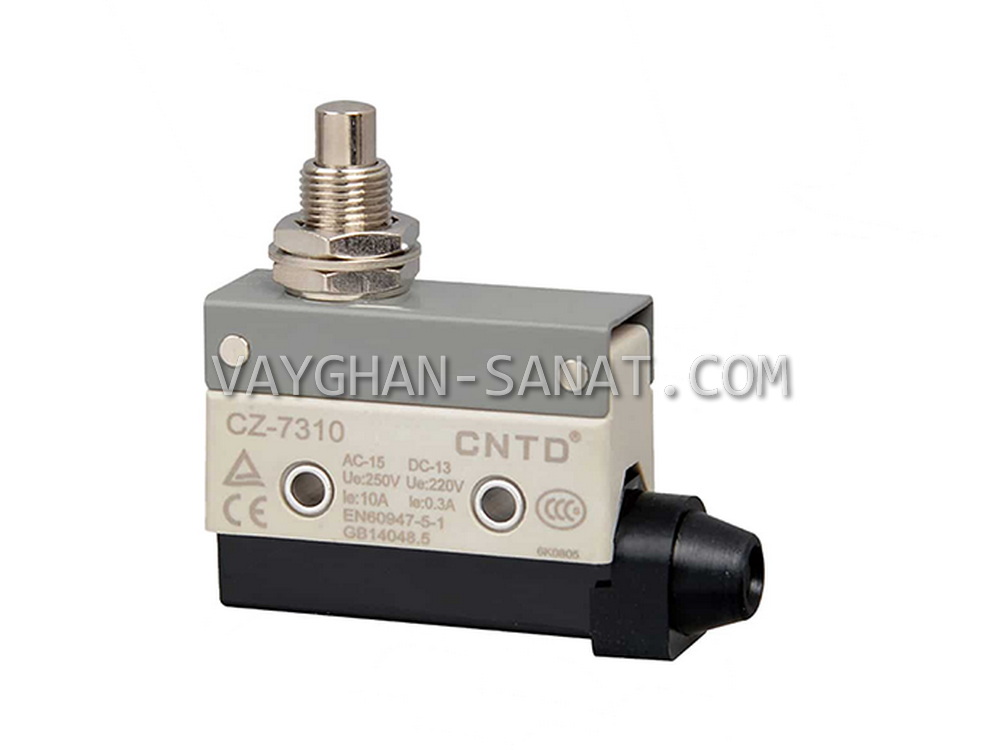 لیمیت سوئیچ قاب دار طرح امرن فشاری ساده با مهره نصب سی ان تی دی CNTD کد CZ-7310