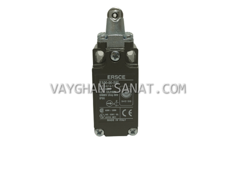 لیمیت سوئیچ قرقره فشاری بدنه فلزی ارش ERSCE ایتالیا مدل E100-00-BM