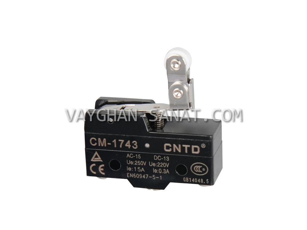 میکروسوئیچ زبانه کوتاه قرقره دار سی ان تی دی CNTD مدل CM-1743