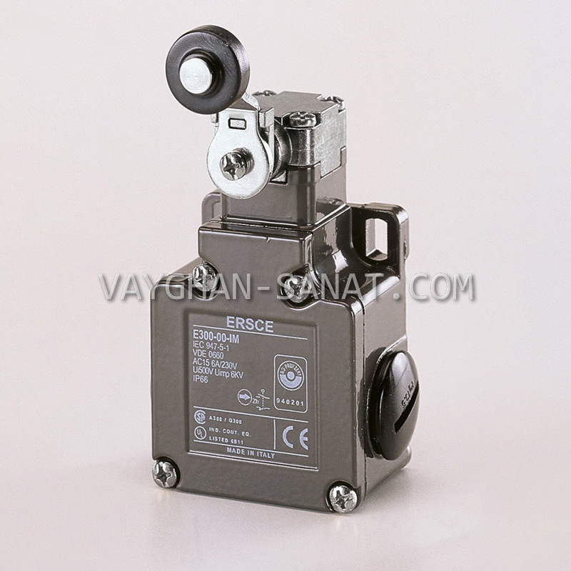 لیمیت سوئیچ دو طرفه با انحنا قرقره فلزی ارش ERSCE ایتالیا E300-00-IMRA