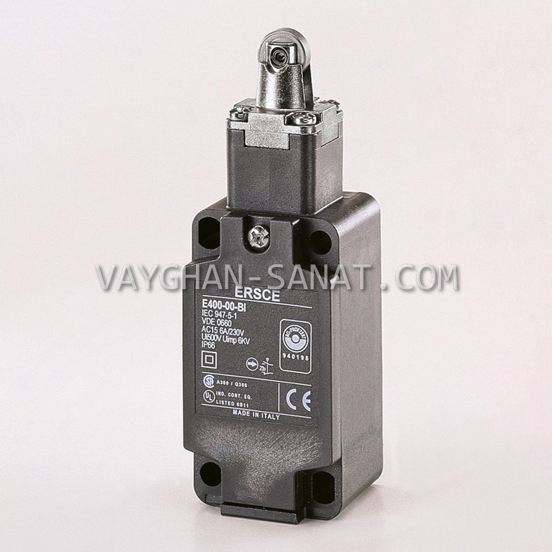 لیمیت سوئیچ قرقره فشاری بدنه فلزی ارش ERSCE ایتالیا E400-00-BM