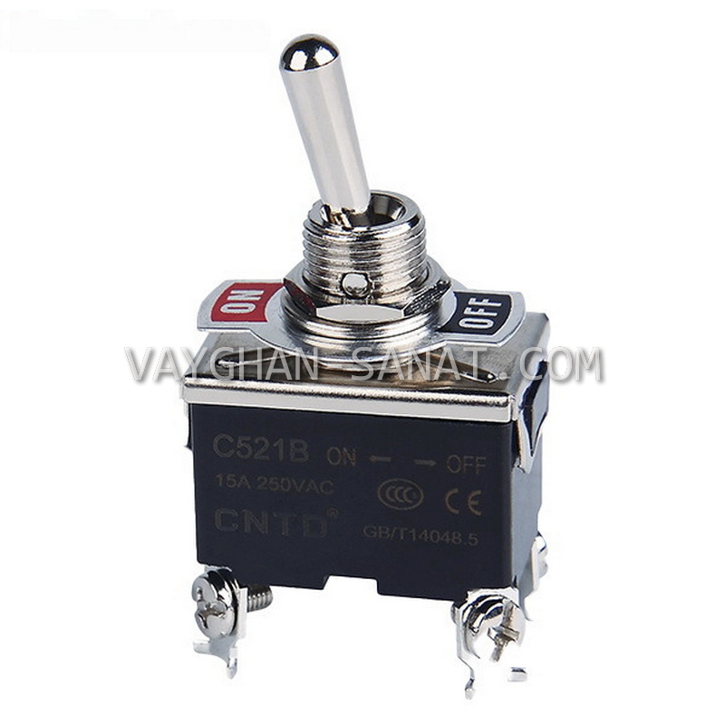 کلید کلنگی 4 پایه سی ان تی دی CNTD مدل C521B 0-1 ON-OFF